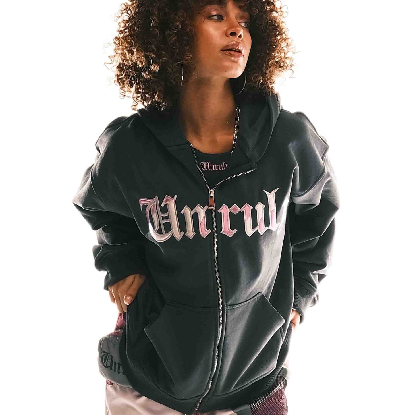 Unuly Wavy - Unisex Patch Zipper Hoodie