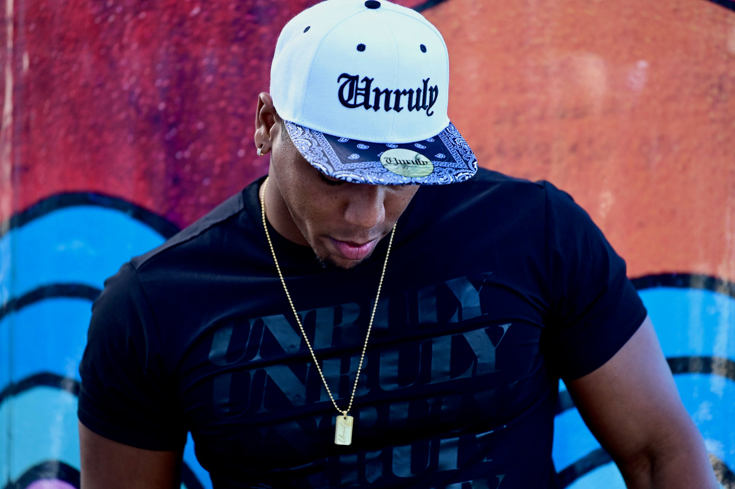 Unruly Cap - Black Bandana/White