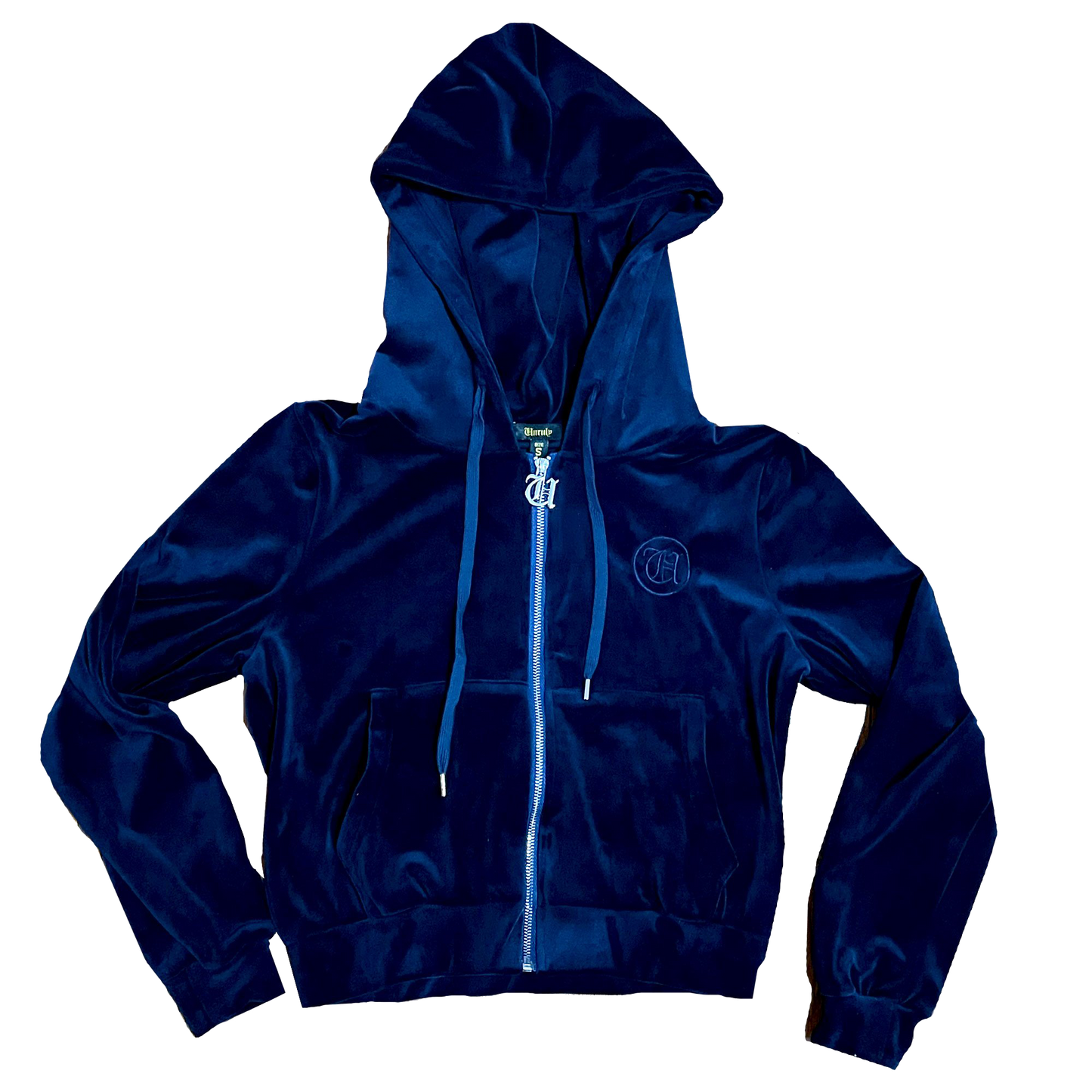 Unruly Women's Velvet Hoodie Suit - Navy Blue
