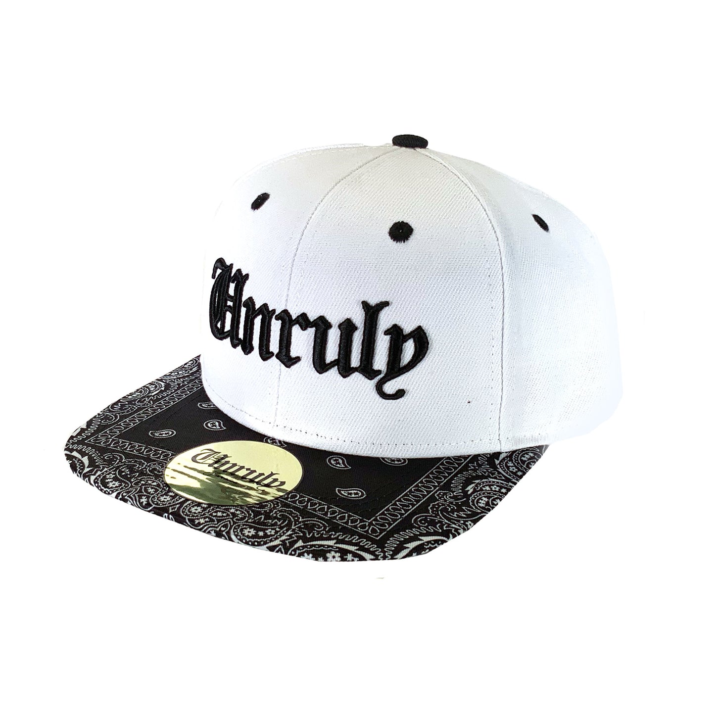 Unruly Cap - Black Bandana/White