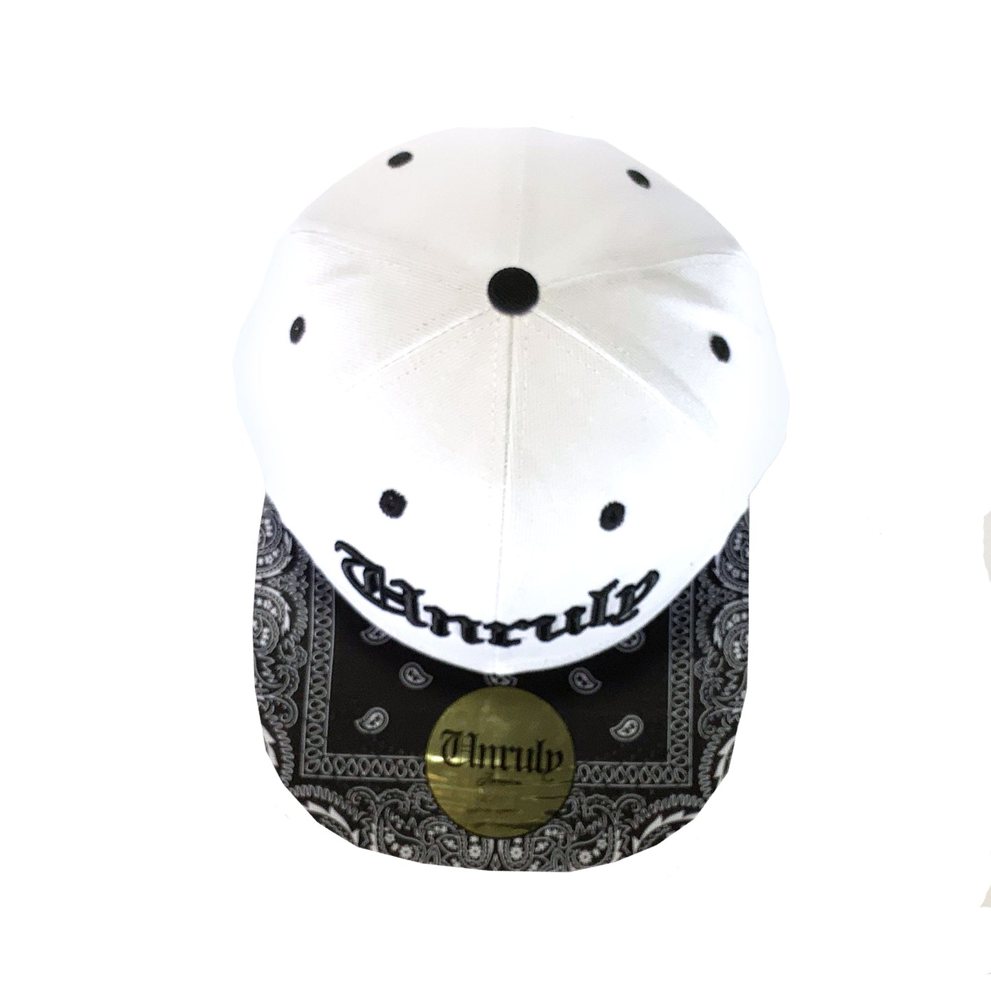 Unruly Cap - Black Bandana/White
