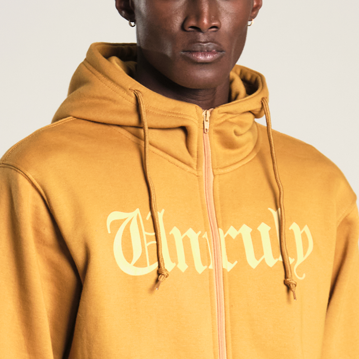 Unruly Zipper Hoodie Jogger Suit - Sand