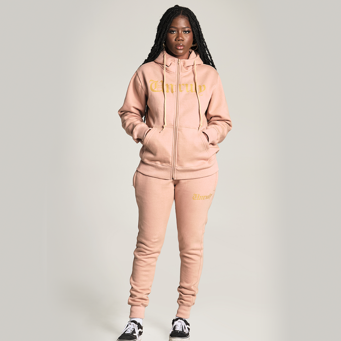 Unruly Zipper Hoodie Jogger Suit - Skin