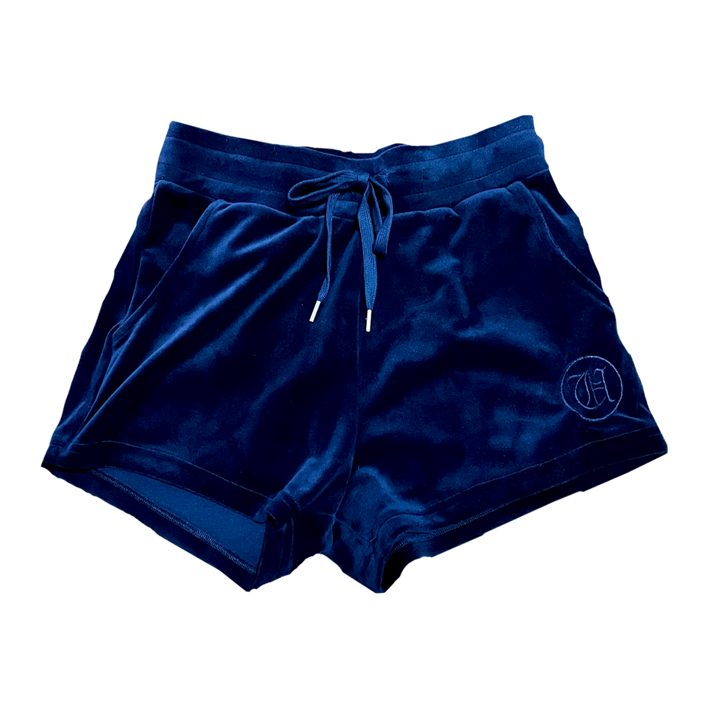 Unruly Women's Velvet Shorts - Navy Blue