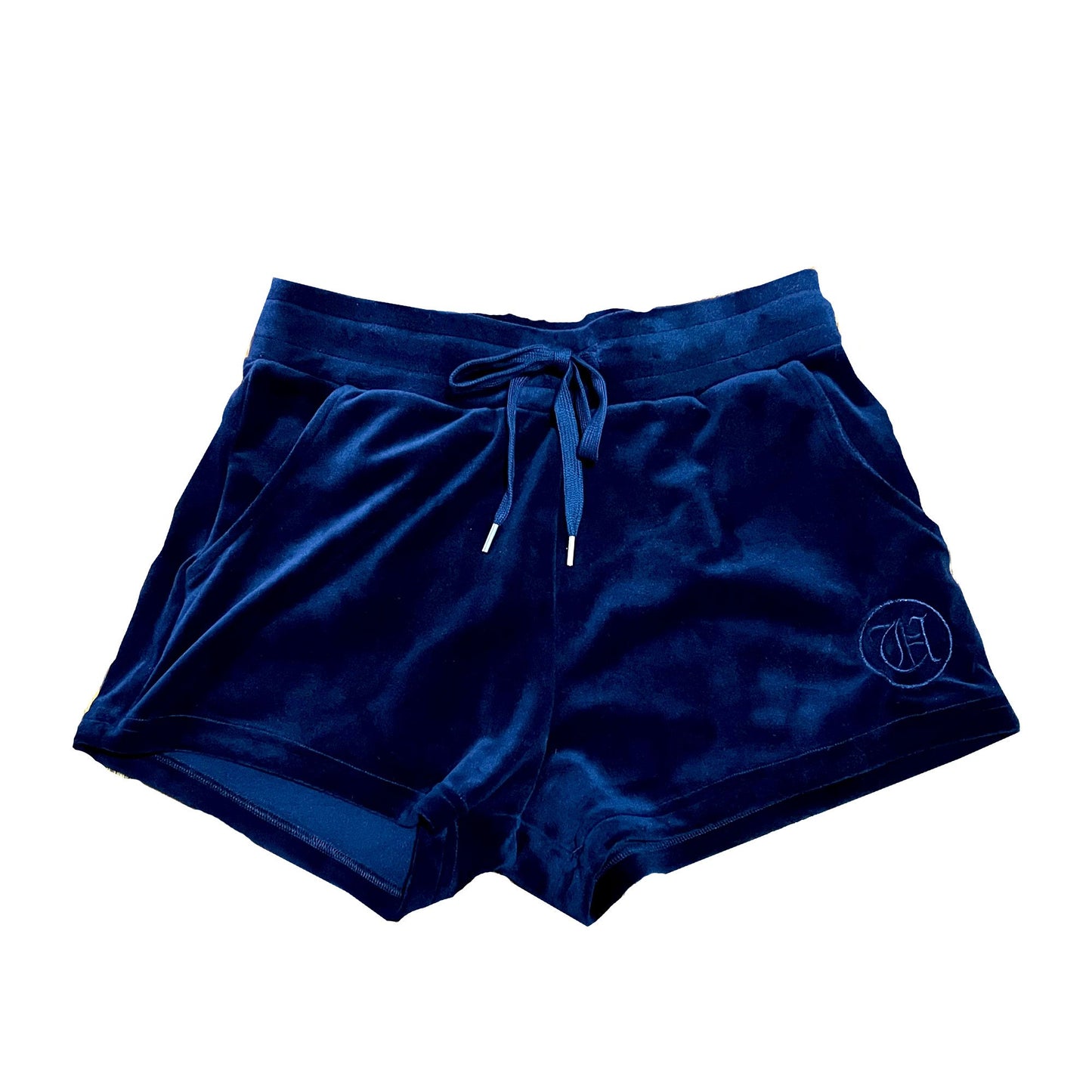 Unruly Women's Velvet Shorts - Navy Blue