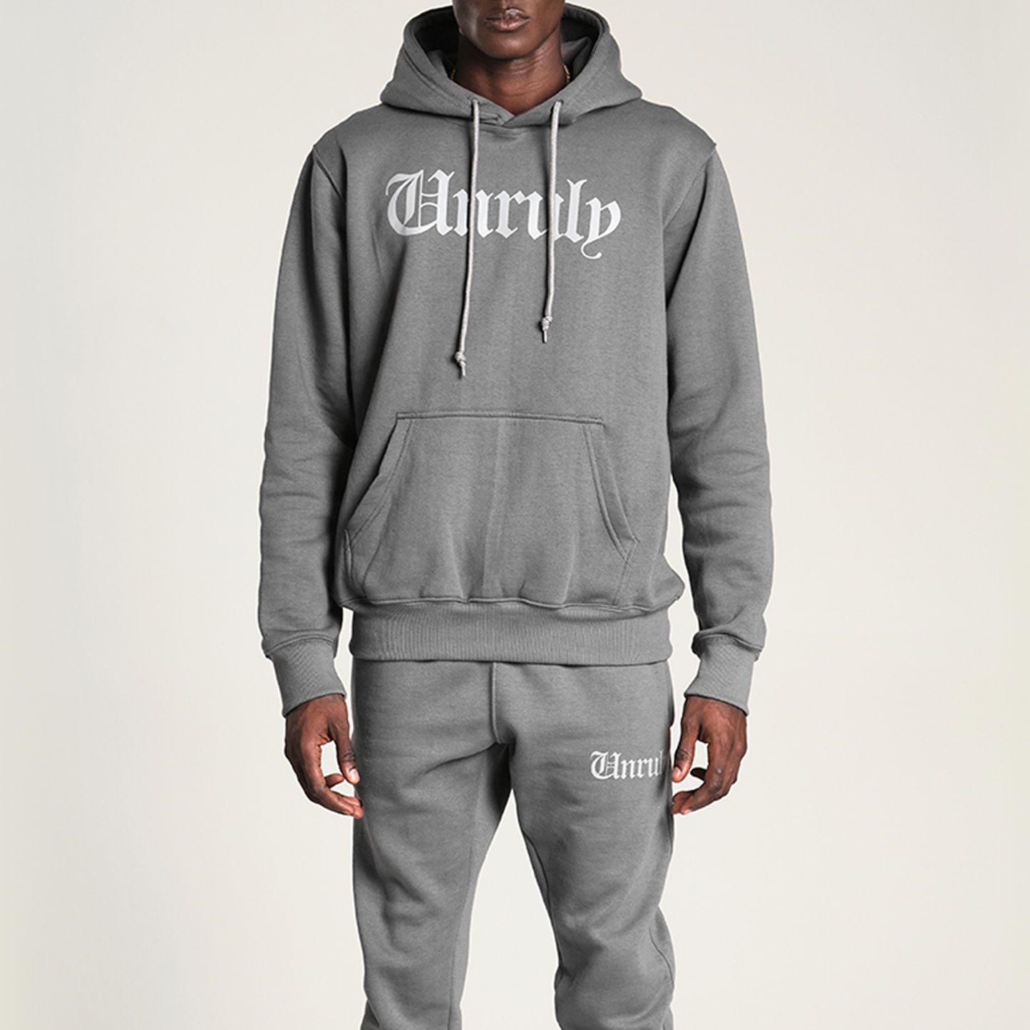 Unruly Pullover Hoodie Jogger Suit - Grey