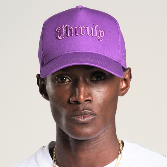 Unruly Word SnapBack - Embroided - Purple