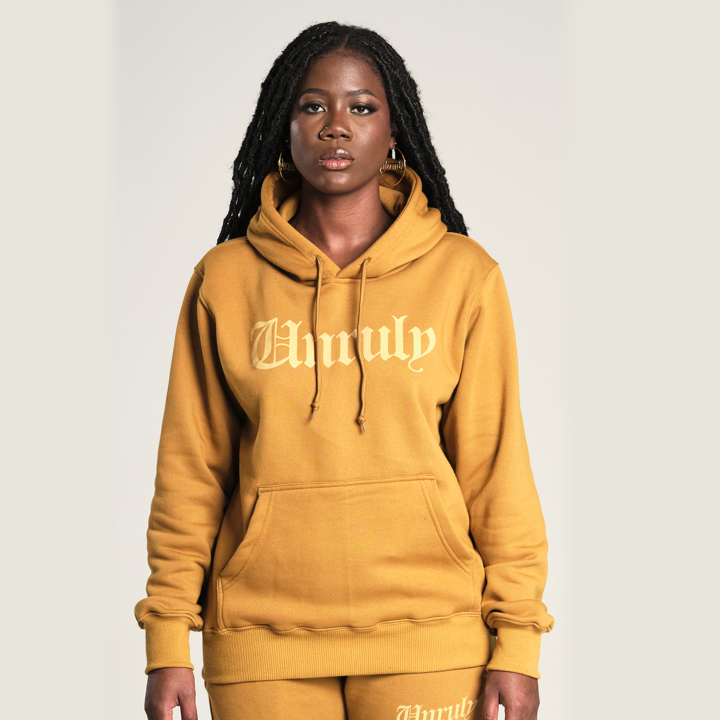 Unruly Pullover Hoodie Jogger Suit - Sand