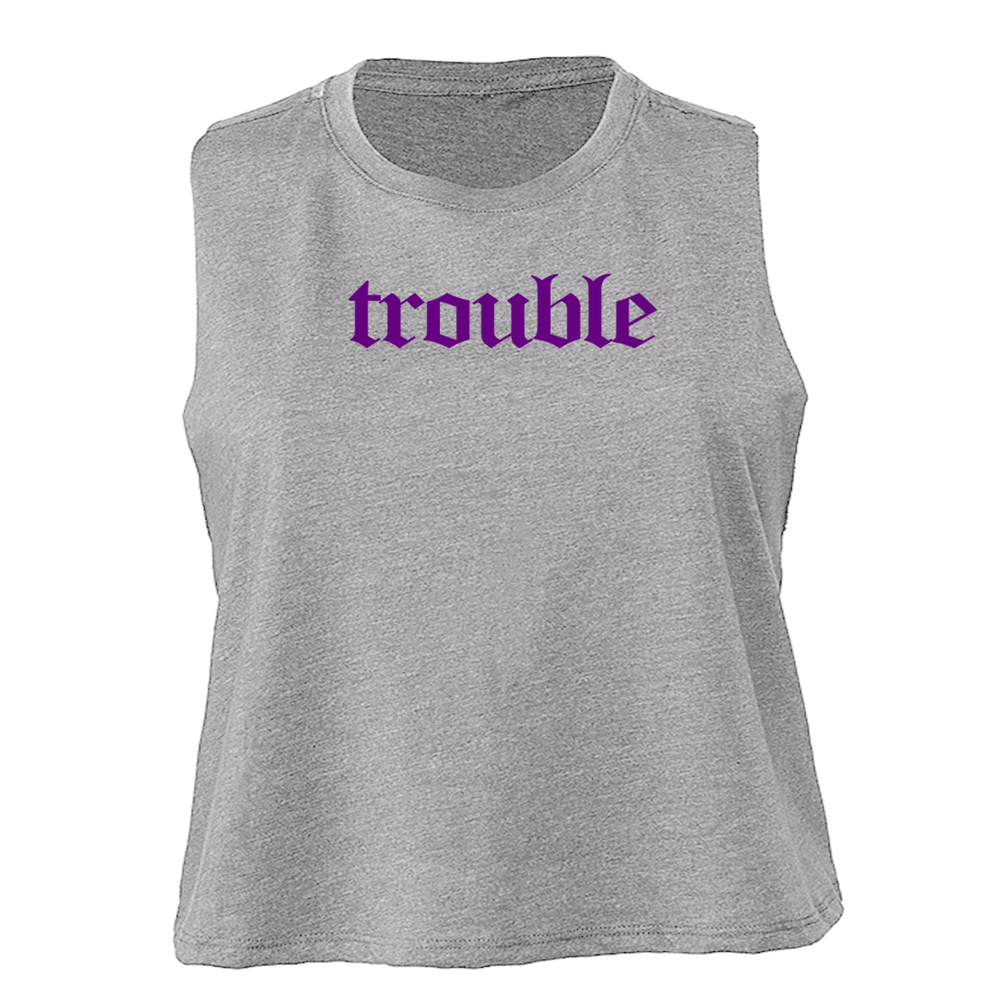 Unruly Trouble - Women's Sleeveless Crop Top - Grey